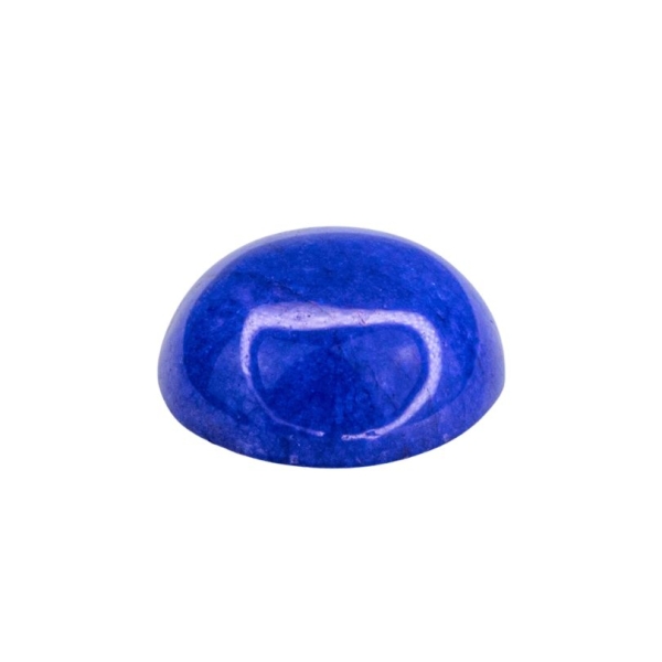 Weiße Jade Cabochon gefärbt - Königsblau 12x5mm